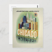 Chicago Vintage Reiseplakat ポストカード (正面/裏面)