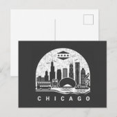 Chicago Vintage  Skyline 案内ポストカード (正面/裏面)