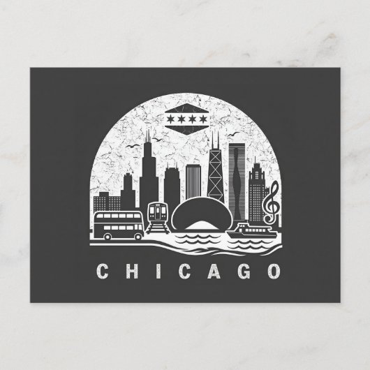 Chicago Vintage  Skyline 案内ポストカード (正面)