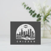 Chicago Vintage  Skyline 案内ポストカード (スタンド正面)