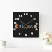 Chicago Wall Clock スクエア壁時計 (ホーム)