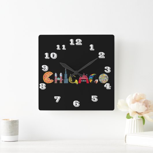 Chicago Wall Clock スクエア壁時計 (ホーム)