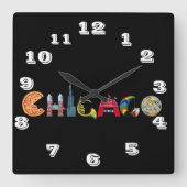 Chicago Wall Clock スクエア壁時計 (正面)