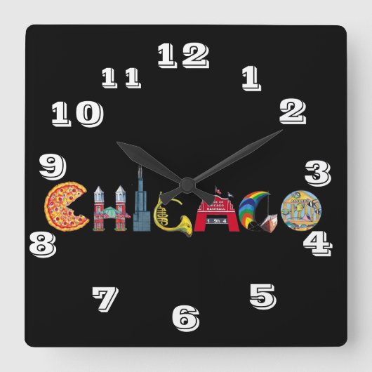 Chicago Wall Clock スクエア壁時計 (正面)