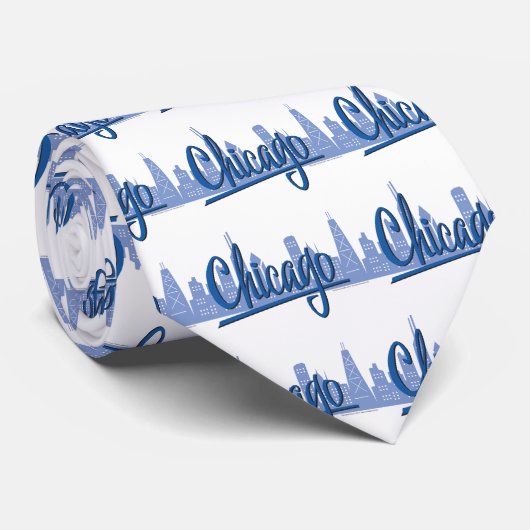 Chicago Windy City Skyline ネクタイ (ロール)