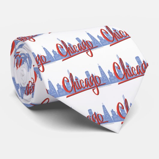 Chicago Windy City Skyline ネクタイ (ロール)