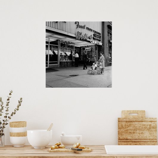 Chicago Wolk Camera 1963写真133 North Wabash ポスター (キッチン)