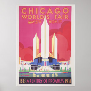 Chicago World's Fair Vintage Poster (28 x 20") ポスター