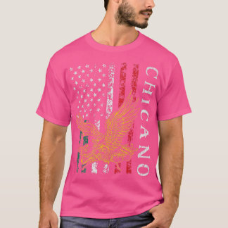 Chicano Meico US Flag Meican Pride Latino Dad 4th Tシャツ