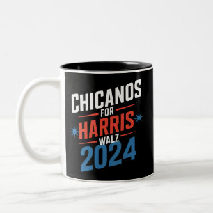 Chicanos for Harris Walz 2024 大統領の ツートーンマグカップ