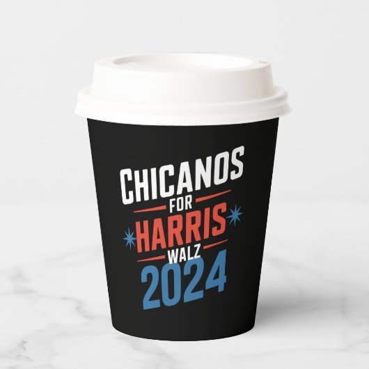 Chicanos for Harris Walz 2024 大統領の 紙コップ (正面)