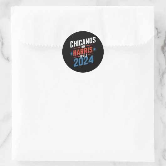 Chicanos for Harris Walz 2024 大統領 ラウンドシール (バッグ)
