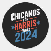 Chicanos for Harris Walz 2024 大統領 ラウンドシール (正面)