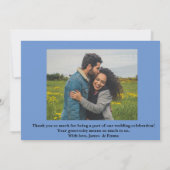 ChicDusty Blue ミニマル Two Photo結婚's サンキューカード (裏面)