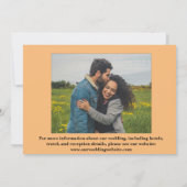 ChicDusty Blue ミニマル Two Photo結婚's 招待状 (裏面)