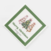 Chicest Christmas Tree Leopard Print Dinner Napkin (コーナー)