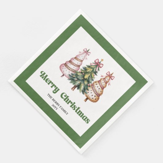 Chicest Christmas Tree Leopard Print Dinner Napkin (コーナー)