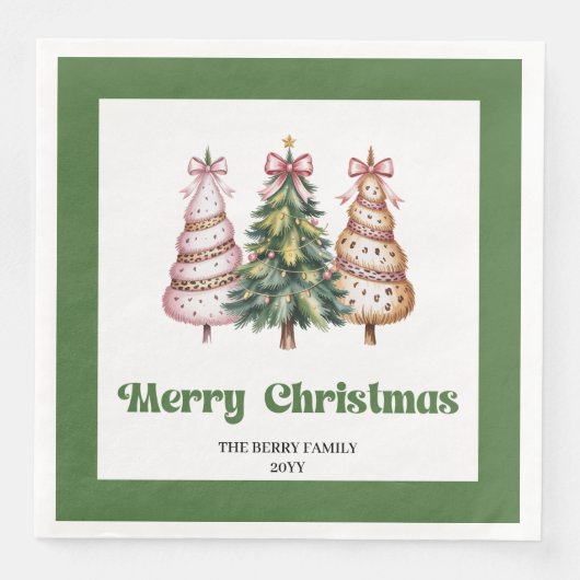 Chicest Christmas Tree Leopard Print Dinner Napkin (正面)