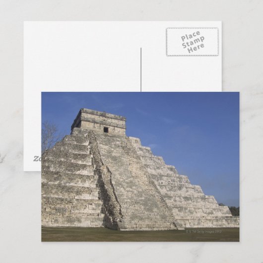 Chichen Itza, Kulcanes Pyramidのマヤ遺跡 ポストカード (正面/裏面)