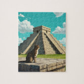 Chichen Itza Mexico旅行で猫 ジグソーパズル (縦)