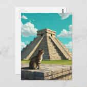 Chichen Itza Mexico旅行で猫 ポストカード (正面/裏面)