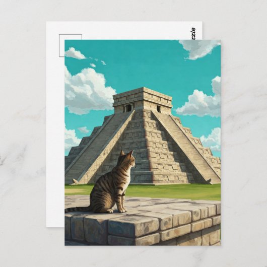 Chichen Itza Mexico旅行で猫 ポストカード (正面/裏面)
