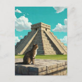 Chichen Itza Mexico旅行で猫 ポストカード (正面)