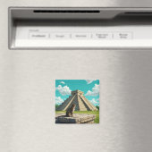 Chichen Itza Mexico旅行で猫 マグネット (インサイチュ (食洗機))