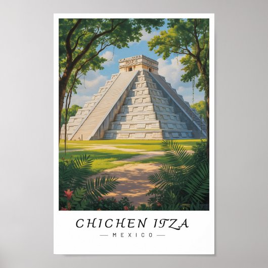 Chichen Itza Mexico Wall Art, Mayan Ruin ポスター (正面)
