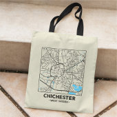 Chichester, West Sussex City Map Tote Bag トートバッグ