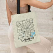 Chichester, West Sussex City Map Tote Bag トートバッグ