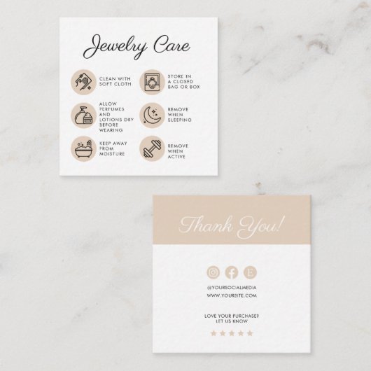 Chickジュエリー気に指示Business Thank You エンクロージャーカード (正面/裏面)