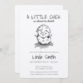 Chickハッチブラックスケッチ赤ちゃんシャワーInvi 招待状 (正面/裏面)