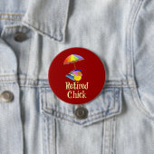 Chick – 暗退職したい背景の白い文字 缶バッジ (インサイチュ)