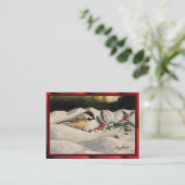 Chick-a-Dee with Mistletoe Postard Style (Blank) アドバイスカード (スタンド正面)