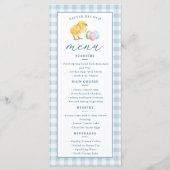 Chick And Pastel Eggs Blue Gingham Easter Brunch メニュー (正面)