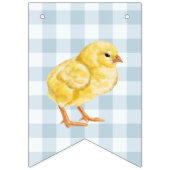 Chick And Pastel Eggs Happy Easter Blue Gingham バンティングフラッグ (第2の旗)