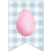 Chick And Pastel Eggs Happy Easter Blue Gingham バンティングフラッグ (第1の旗)