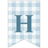 Chick And Pastel Eggs Happy Easter Blue Gingham バンティングフラッグ (第3の旗)