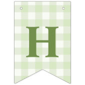 Chick And Pastel Eggs Happy Easter Green Gingham バンティングフラッグ (第3の旗)