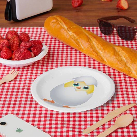 Chick Hatching Yellow Chicken Paper Plates ペーパープレート