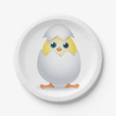 Chick Hatching Yellow Chicken Paper Plates ペーパープレート (正面)
