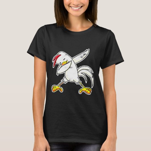 Chick Hen Dabbing Chicken Tシャツ (正面)