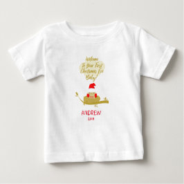 Chick in Nest First Christmas ベビーTシャツ