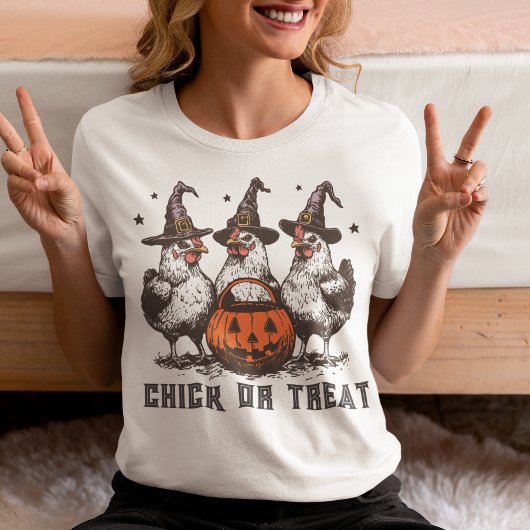 Chick or Treat Chicken Halloween トライブレンドＴシャツ