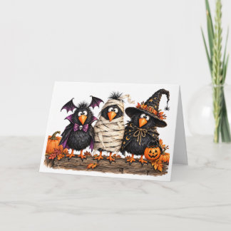 Chick or Treat Funny Halloween Chicken Card カード