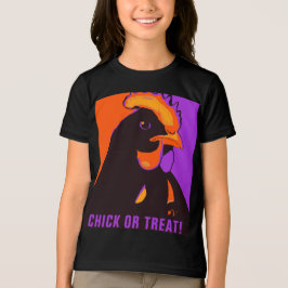 Chick or Treat Halloween Pop Art Chicken Tshirt トライブレンドＴシャツ