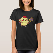 Chick Playing Tennis Tennis Easter Tシャツ (正面)
