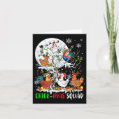 Chick Squad Xmas Group Santa Elf Chickens On Tree  カード (正面)