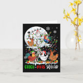 Chick Squad Xmas Group Santa Elf Chickens On Tree  カード (黄色い花)
